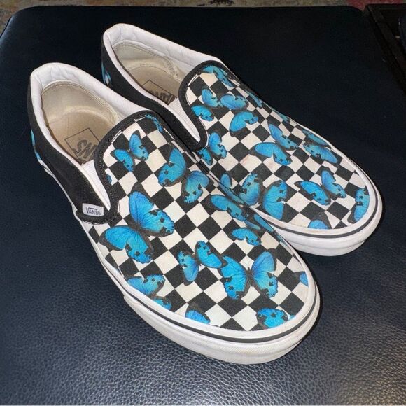 Vans Shoes - Vans Slip-on Butterfly Checkerboard Slip On Classic Shoes Sneakers 🦋
